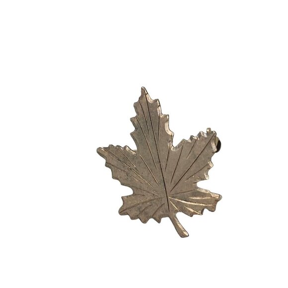 Gold Vermeil Sterling Maple Leaf Brooch Pin Gold Tone Vintage - Picture 2 of 6